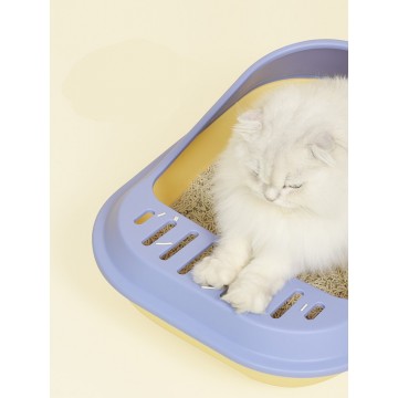 Tom Cat Pakeway Small Anti-tracking Litter Tray Dark Blue And Yellow 